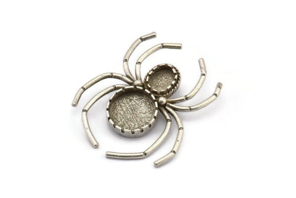 Silver Spider Charm, Antique Silver Plated Brass Spider Charms With 1 Loop, Pendants, Findings (46x40mm) N1016 Q0720