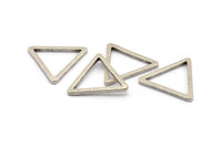 Gümüş Üçgen Charm - 6 Antik Gümüş Kaplama Üçgen Charm (27x2mm) D0014 H0385