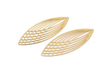 Altın Markiz Tılsımı, 1 Delikli 3 Altın Kaplama Pirinç Markiz Küpe Tılsımı, Kolye Uçları, Küpeler, Bulgular (56x22mm) E027 Q0451