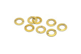 Brass Circle Connector, 100 Raw Brass Circles With 2 Holes And Middle Hole Connectors (10mm) A0538