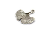 Gingko Yaprağı Kolye, 5 Antik Gümüş Kaplama Pirinç Yaprak Tılsımı (20x21mm) N0394