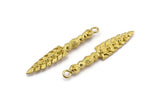 Tribal Sword Pendant, 2 Raw Brass Sword Pendant with Skulls (59x10x6mm) N0193