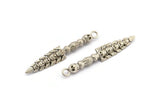 Tribal Sword Pendant, 1 Antique Silver Plated Sword Pendant with Skulls (59x10x6mm) N0193 H0191