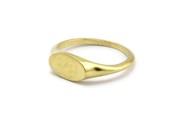 Brass Oval Ring, 6 Raw Brass Ring Oval Settings (18mm) E267
