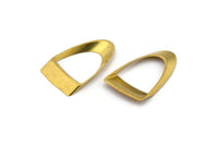 Brass Half Circle  - 24 Raw Brass Semi Circle Thick Cut Connectors (8x16x0.4x2x25mm) D0061