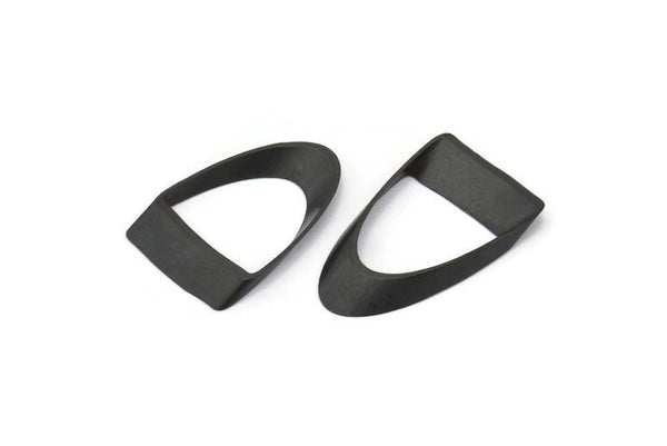 Siyah Yarım Daire, 24 Oksitlenmiş Pirinç Siyah Yarım Daire Kalın Kesim Konnektör (8x16x0,4x2x25mm) D0061 S221