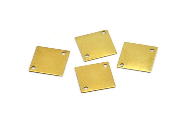 Brass Diamond Connector, 20 Raw Brass Diamond Connectors With 2 Holes, Charms, Findings (13mm) Brs421 A0542