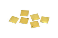 Brass Diamond Connector, 20 Raw Brass Diamond Connectors With 2 Holes, Charms, Findings (13mm) Brs421 A0542