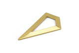 Gold Triangle Pendant, 2 Gold Plated Brass Triangle Pendants, Charms, Earrings (38x20x0.8mm) U148 Q0475