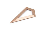 Gül Altın Üçgen Kolye, 2 Gül Altın Kaplama Pirinç Üçgen Kolye, Tılsımlar, Küpeler (38x20x0,8 mm) U148 Q0475