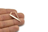 Gül Altın Üçgen Kolye, 2 Gül Altın Kaplama Pirinç Üçgen Kolye, Tılsımlar, Küpeler (38x20x0,8 mm) U148 Q0475
