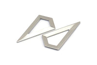 Silver Triangle Pendant, 3 Silver Tone Triangle Pendants, Charms, Earrings (38x20x0.8mm) U148 H0570