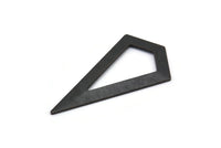 Siyah Üçgen Kolye, 3 Oksitlenmiş Pirinç Siyah Üçgen Kolye, Tılsımlar, Küpeler (38x20x0,8 mm) U148 S742