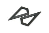 Siyah Üçgen Kolye, 3 Oksitlenmiş Pirinç Siyah Üçgen Kolye, Tılsımlar, Küpeler (38x20x0,8 mm) U148 S742