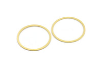 40mm Circle Connector, 12 Raw Brass Circle Connectors (40x2x1mm) Bs 1326