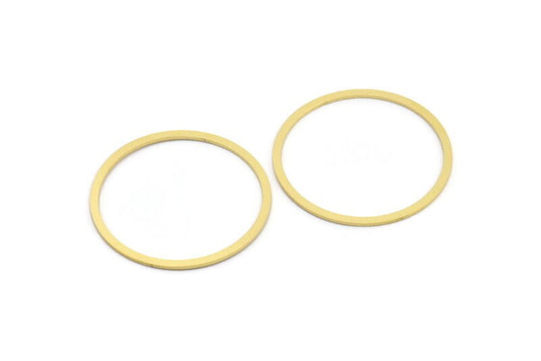 40mm Circle Connector, 12 Raw Brass Circle Connectors (40x2x1mm) Bs 1326