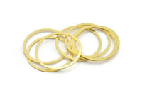 40mm Circle Connector, 12 Raw Brass Circle Connectors (40x2x1mm) Bs 1326