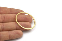 40mm Circle Connector, 12 Raw Brass Circle Connectors (40x2x1mm) Bs 1326