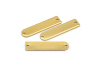 D Shape Rings - 3 Gold Plated Brass D Shape Connectors With 2 Holes (27.5x6.5x1mm) BS 1937