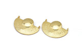 Yarım Daire Kolye, 2 Halkalı 1 Altın Kaplamalı Pirinç Geometrik Yarım Daire Kolye (33x28x3,5 mm) BS 1906