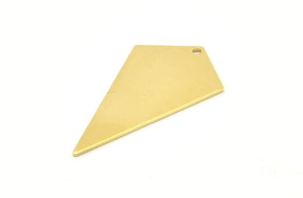 Brass Triangle, Raw Brass Triangle Charms with 1 holes (38x20x0.80mm) N0570