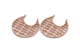 Rose Gold Ethnic Pendant, 1 Rose Gold Plated Brass Ethnic Pendants With 2 Loops (41x2mm) E246 Q0511