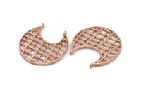 Rose Gold Ethnic Pendant, 1 Rose Gold Plated Brass Ethnic Pendants With 2 Loops (41x2mm) E246 Q0511