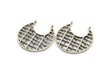 Gümüş Etnik Kolye, 2 Halkalı 1 Antik Gümüş Kaplama Pirinç Etnik Kolye (41x2mm) E246 H0586