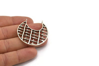 Gümüş Etnik Kolye, 2 Halkalı 1 Antik Gümüş Kaplama Pirinç Etnik Kolye (41x2mm) E246 H0586