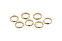 Brass Rings, 50 Raw Brass Round Connectors, Rings (10-11mm) A0234