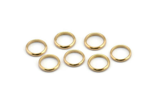 Brass Rings, 50 Raw Brass Round Connectors, Rings (10-11mm) A0234