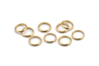 Brass Rings, 50 Raw Brass Round Connectors, Rings (10-11mm) A0234
