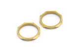 15mm Brass Rings - Raw Brass Faceted Rings, Connector (15mm) N0498