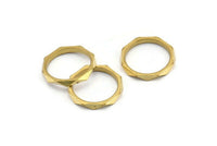 15mm Brass Rings - Raw Brass Faceted Rings, Connector (15mm) N0498