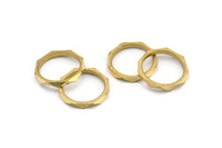 15mm Brass Rings - Raw Brass Faceted Rings, Connector (15mm) N0498