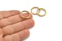 15mm Brass Rings - Raw Brass Faceted Rings, Connector (15mm) N0498