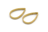 Thick Drop Connector, 12 Raw Brass Drop Earring, Necklace Findings with 2 holes (22x14x2.5mm) BS 2320