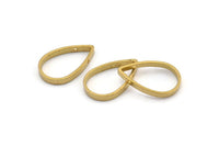 Thick Drop Connector, 12 Raw Brass Drop Earring, Necklace Findings with 2 holes (22x14x2.5mm) BS 2320