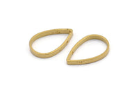 Thick Drop Connector, 12 Raw Brass Drop Earring, Necklace Findings with 2 holes (22x14x2.5mm) BS 2320