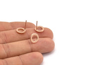 Gül Altın Yuvarlak Küpe, 6 Gül Altın Kaplama Pirinç Yuvarlak Küpe Direği, Kolye Uçları, Bulgular (10x1mm) E341