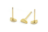 Altın Ay Küpe, 8 Altın Kaplama Pirinç Yarım Ay Küpe (6x3mm) D1405