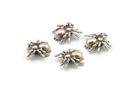 Silver Spider Pendant, 6 Antique Silver Plated Spider Bracelet Finding, Pendants, Necklace Findings (14x13mm) N0353 H0135