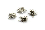 Silver Spider Pendant, 6 Antique Silver Plated Spider Bracelet Finding, Pendants, Necklace Findings (14x13mm) N0353 H0135