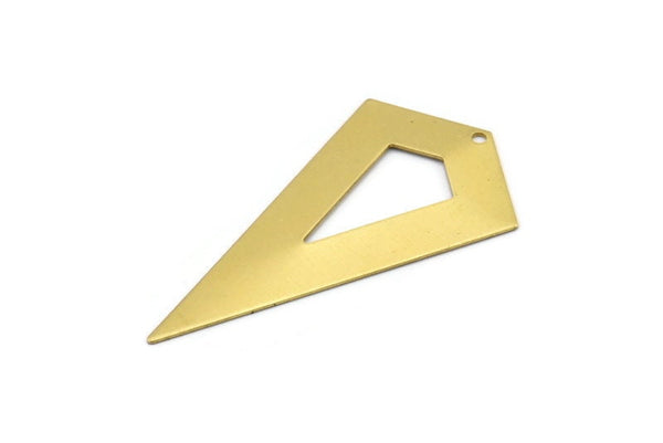 Necklace Triangle, 12 Raw Brass Triangle Charms with 1 holes (54x29x0.60mm) U014
