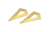 Necklace Triangle, 12 Raw Brass Triangle Charms with 1 holes (54x29x0.60mm) U014