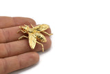 Huge Bug Pendant, 1 Gold Plated Bug Fly Insect Charm Pendant (43x41mm) N0214 Q0088