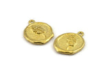 Brass Leaf Charm, Raw Brass Leaf Charm Earrings With 1 Loop, Pendants, Findings (16x18mm) N0890