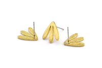 Earring Studs, 6 Raw Brass -  Stud Earrings - Brass Earrings - Earrings (13x14x1.5mm) N1642