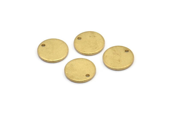 Brass Cabochon Tag, 24 Raw Brass Cabochon Tags With 1 Hole, Stamping Tags (12x1.2mm) D1378