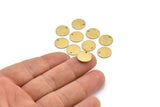Brass Cabochon Tag, 24 Raw Brass Cabochon Tags With 1 Hole, Stamping Tags (12x1.2mm) D1378